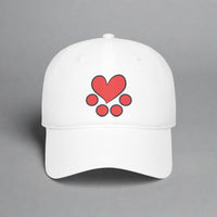 Thumbnail for white baseball cap for men and women with cat paw print heart design for Kittie Korner