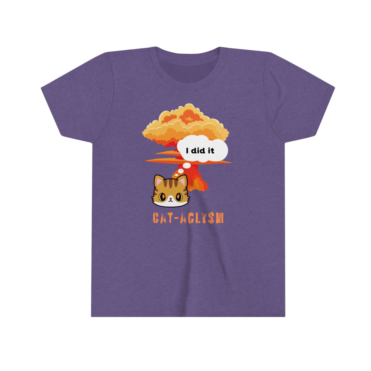 Funny Cute Cat Shirt for Kids Youth Short Sleeve Tee Cataclysm