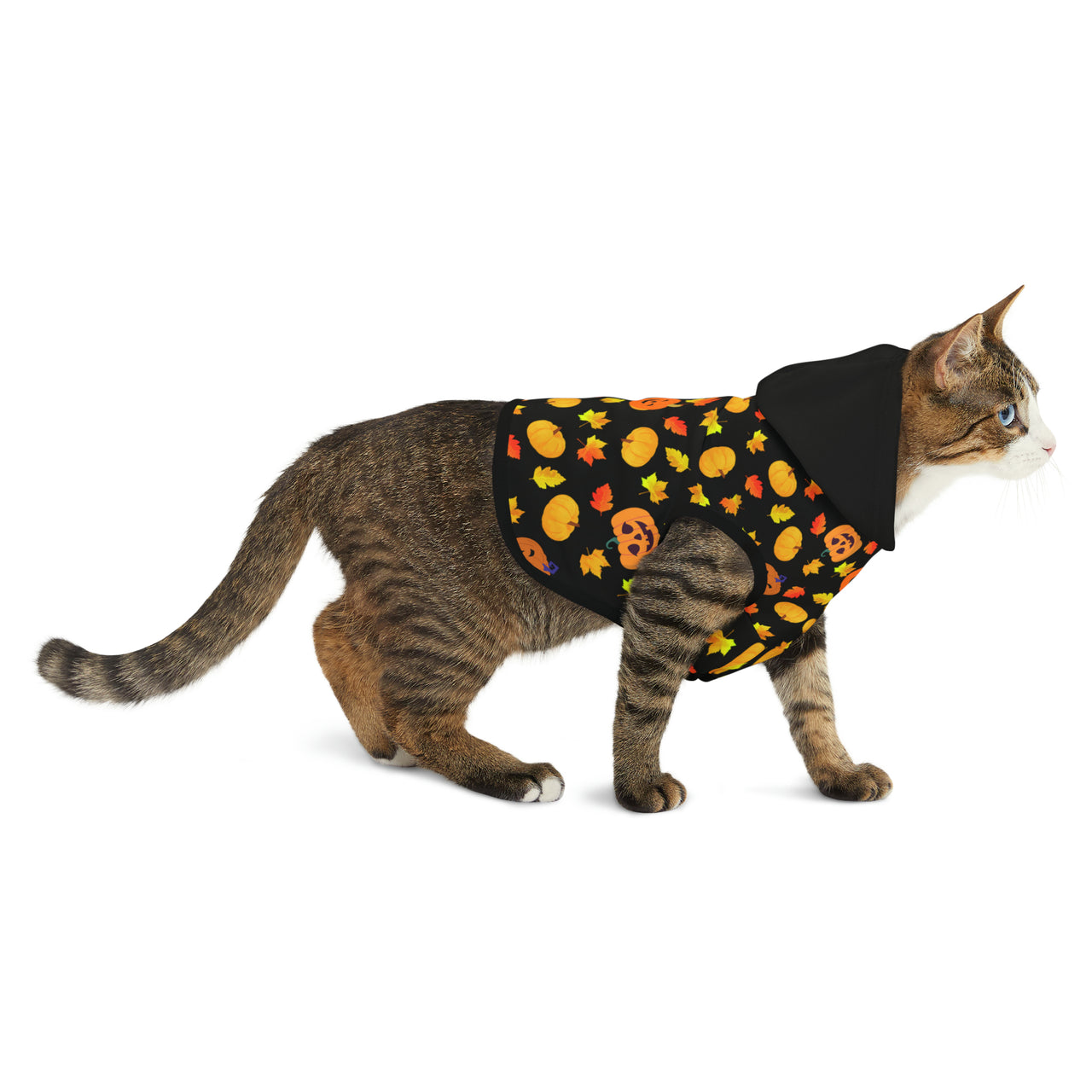 Jack O'Lantern Pumpkin Cat Jacket Pet Hoodie