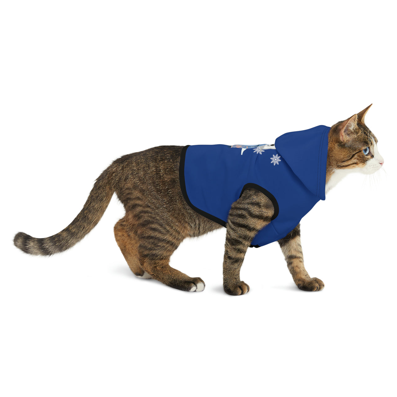 Pet Hoodie Let It Snow Blue Cat Jacket Cute Holiday Match Your Cat