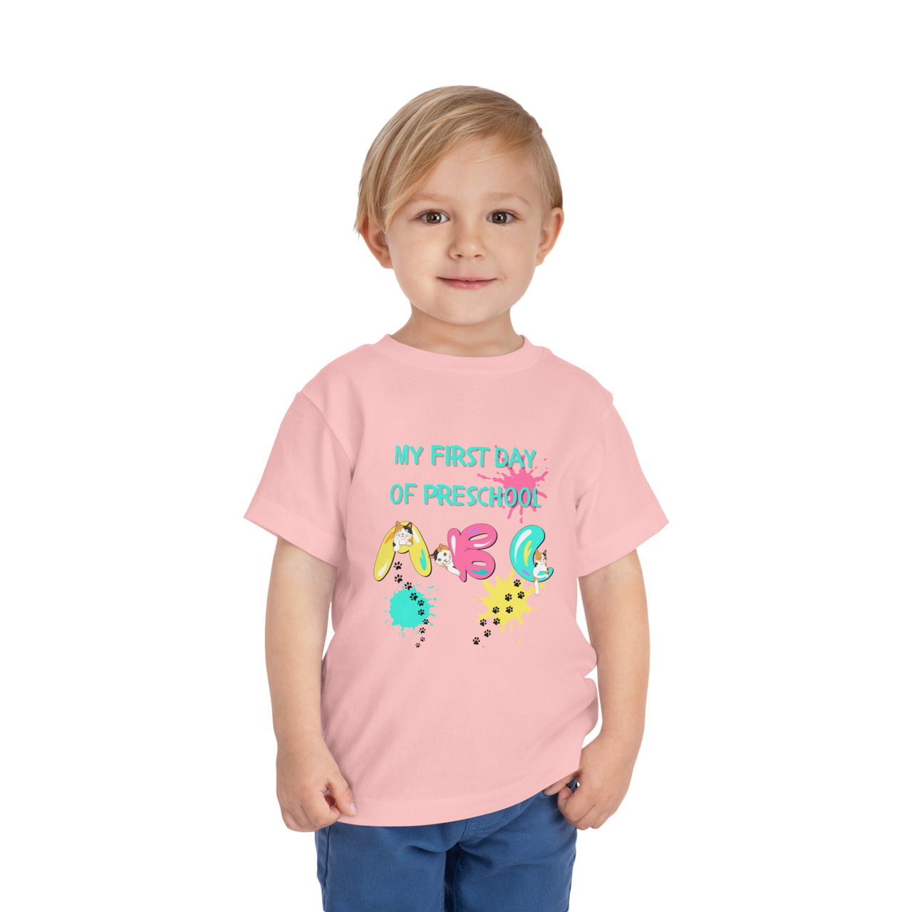 first day of preschool t-shirt cute cat toddler shirt