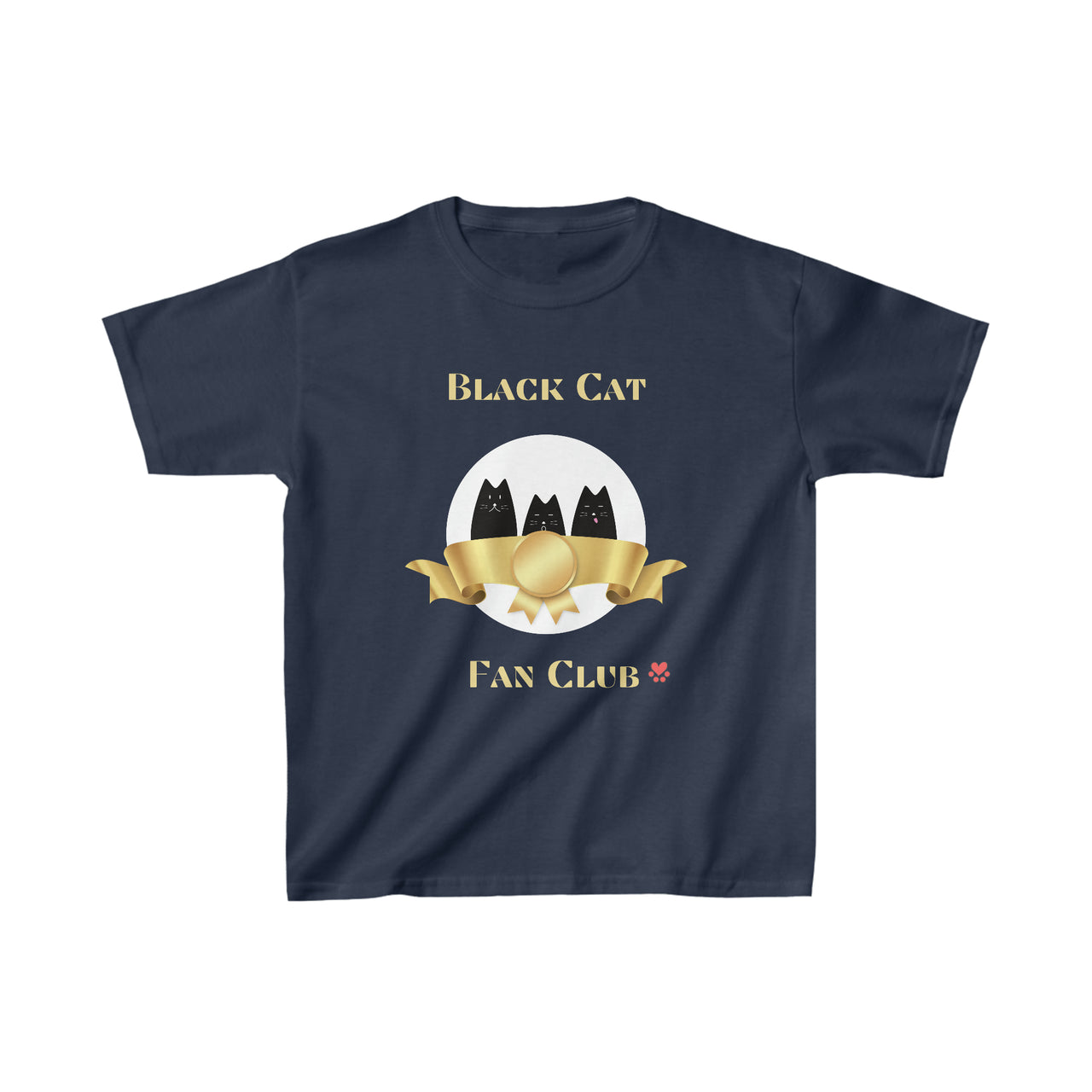 Cute Cat Shirt for Kids Heavy Cotton T Shirt for Boys and Girls Black Cat Fan Club