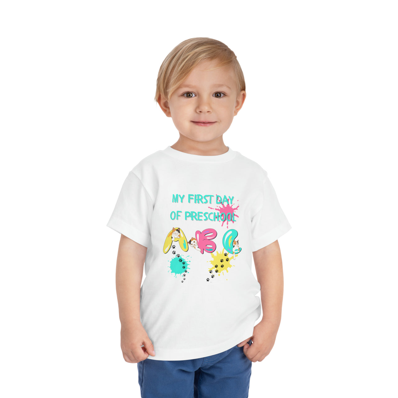 first day of preschool t-shirt cute cat toddler shirt