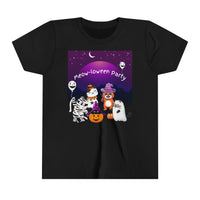 Thumbnail for Kids Cat Tee - Cute Meow-loween Party Shirt