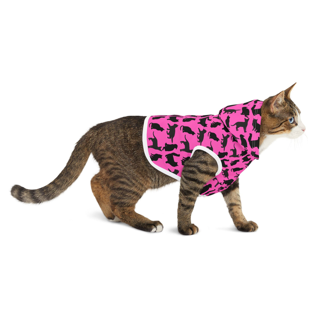 Pet Hoodie Pink Cats Silhouette Cute Funny Cat Jacket Accessory