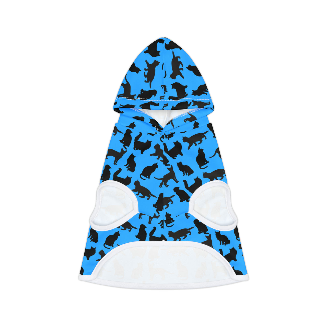 Pet Hoodie Blue Cats Silhouette Cute Funny Cat Jacket Accessory