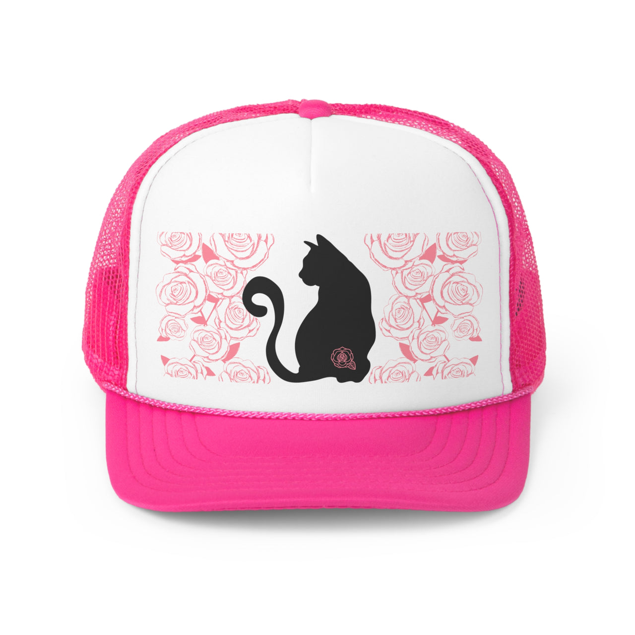 Trucker Cap Cats and Roses Adjustable One Size