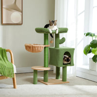 Thumbnail for Fast Delivery Cactus Cat Tree with Condo Hammock Cat Tower Scratching Post for Kitten Bed Scratcher Cat Accessories Pet Cat Toys