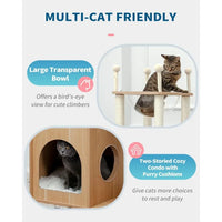 Thumbnail for Cat Tree Wood Cat Tower Heavy Duty with Scratch Post for Indoor Cats 51