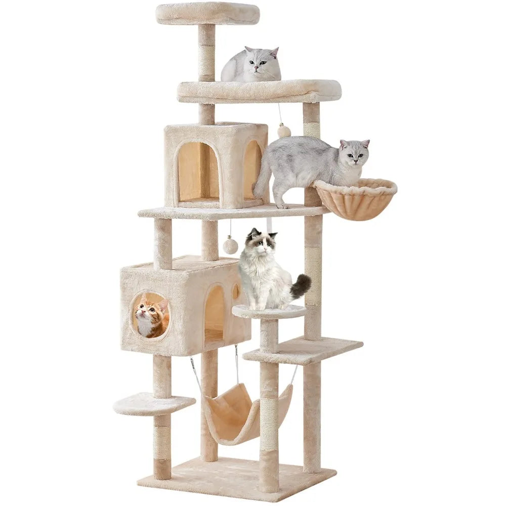 New 2023 Cat Tree 71.6 Inches Cat Tower for Indoor Cats, Multi-Level Cat Condo Furniture with Scratching Posts