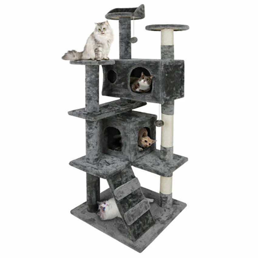 Cat Tree Tower 55" Sturdy Activity Center Large Playing House Condo For Rest