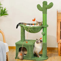 Thumbnail for Fast Delivery Cactus Cat Tree with Condo Hammock Cat Tower Scratching Post for Kitten Bed Scratcher Cat Accessories Pet Cat Toys