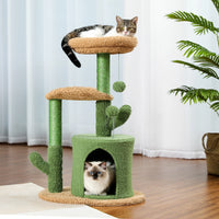 Thumbnail for Fast Delivery Cactus Cat Tree with Condo Hammock Cat Tower Scratching Post for Kitten Bed Scratcher Cat Accessories Pet Cat Toys