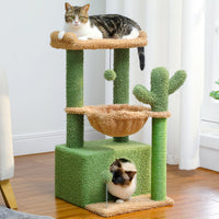 Thumbnail for Fast Delivery Cactus Cat Tree with Condo Hammock Cat Tower Scratching Post for Kitten Bed Scratcher Cat Accessories Pet Cat Toys