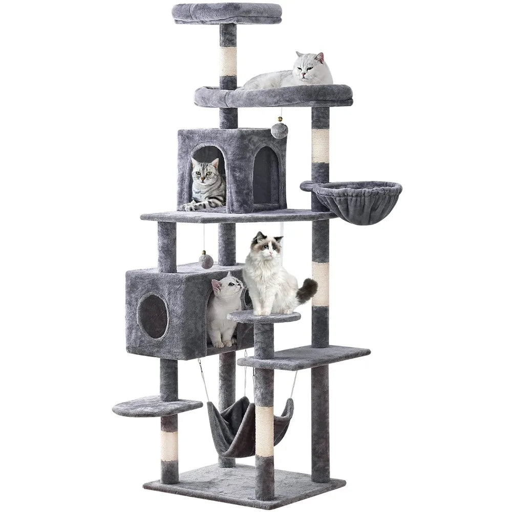 New 2023 Cat Tree 71.6 Inches Cat Tower for Indoor Cats, Multi-Level Cat Condo Furniture with Scratching Posts