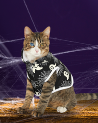 Thumbnail for Ghost Web Halloween Cat Jacket Pet Hoodie