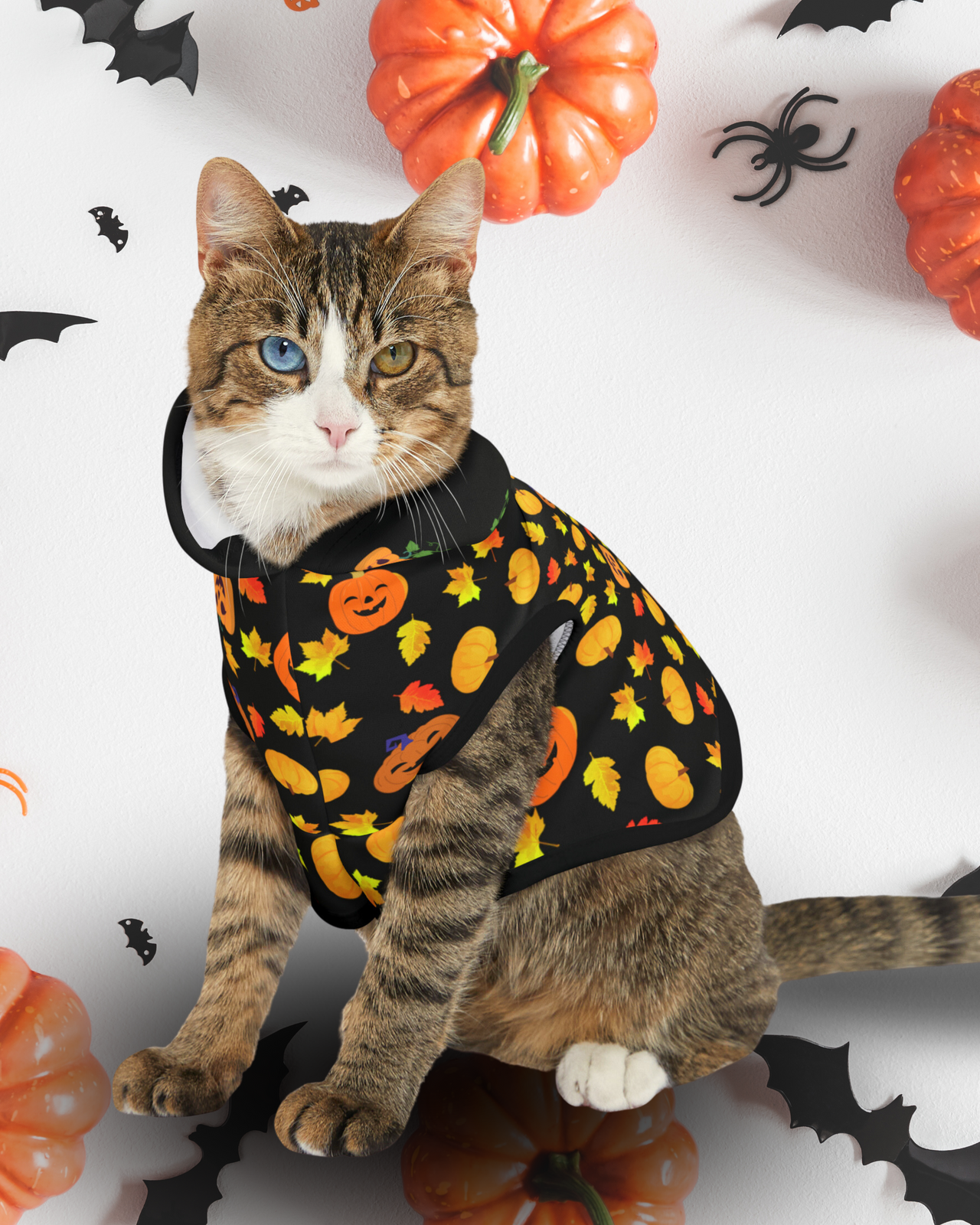 Jack O'Lantern Pumpkin Cat Jacket Pet Hoodie