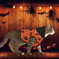 Thumbnail for Halloween Pet Hoodie Boo Cat Pattern Jacket Accessory