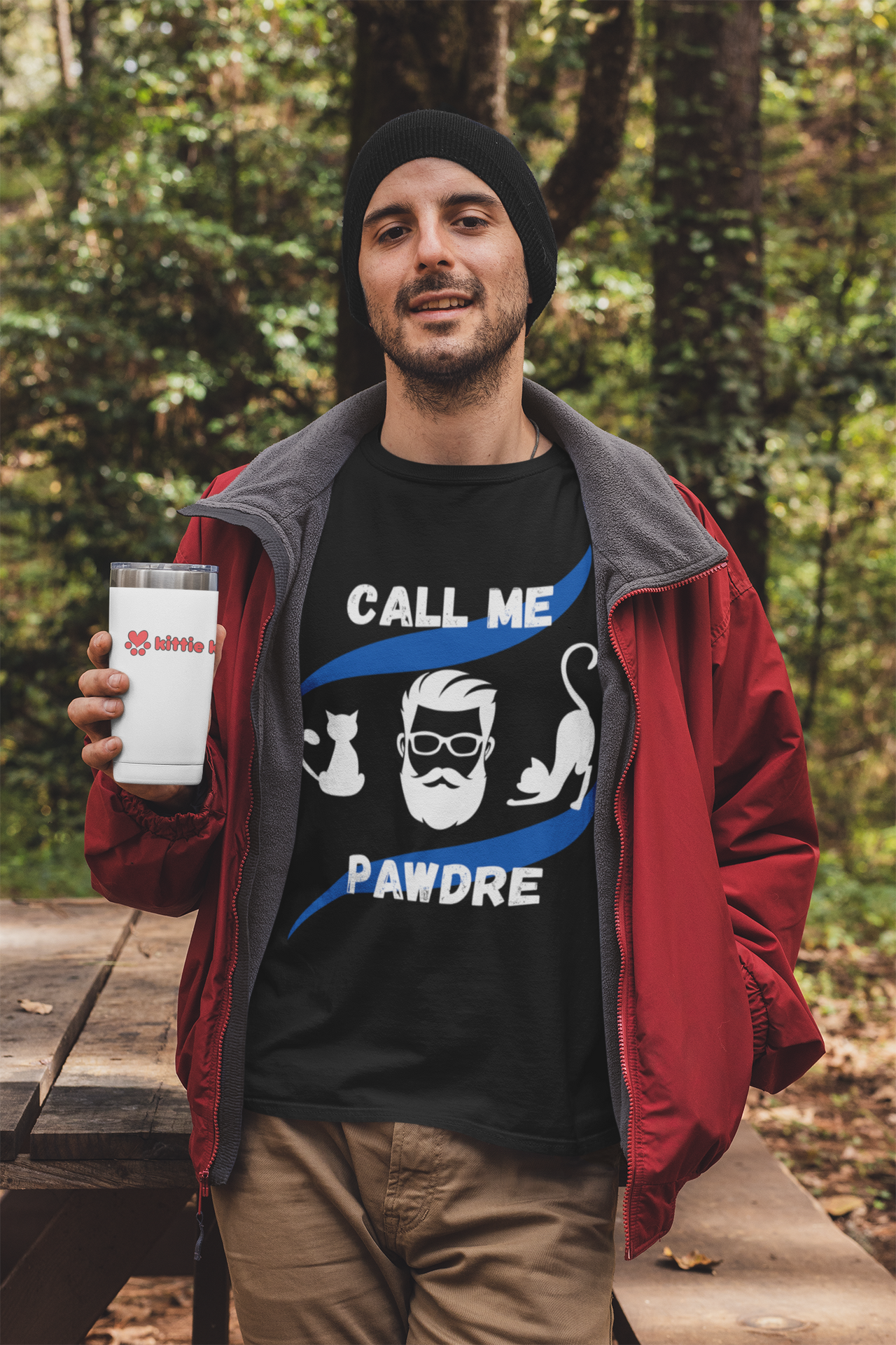 Funny Cat Dad Shirt Men's Cotton Crew Tee Call Me Pawdre