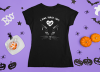 Thumbnail for I Love Black Cats Shirt Halloween Women's Favorite Cat Tee